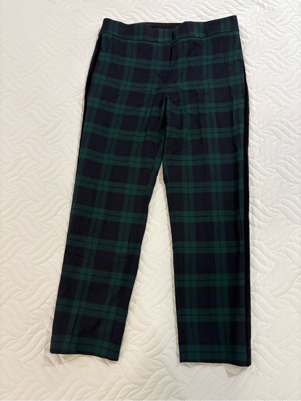 Talbots Hampshire Ankle Pants Black Watch Plaid Size 8